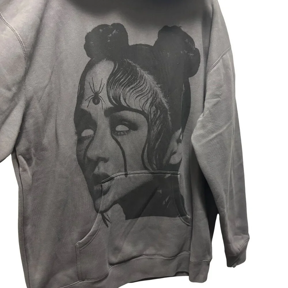 Y2K Works Of Madness XL Gray Hoodie With Gothic Artwork Front  Made In USA - Picture 3 of 6